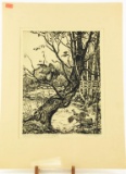 Lot # 4742 - Framed Dry Point of Ruffled Grouse by W.J. Schaldlach January 12th 1940 (9 ½” x 12