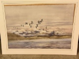 Lot # 4781 - “Barnacle Geese” framed original watercolor by Elizabeth Gray (20.5” x 28.5”) with
