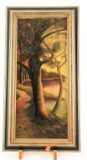 Lot # 4792 - Framed Oil on canvas wrapped board Landscape signed on lower right Lemuel Ward from