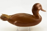 Lot # 4796 - Very Rare and Possibly Unique Lem Ward Natural Finish Decoy with raised feathers
