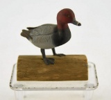Lot # 4828 - 1969 Bill Reinbold, miniature carved standing Red Head drake 3” from the Dr. Morton