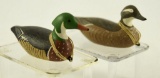 Lot # 4844 - Pair of Ray Cayrendall miniature carved Wood Ducks hen and drake both signed on