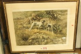 Lot # 4876 - “Holding Tight” framed print of Bird Dogs by Robert Abett 34” x 26”
