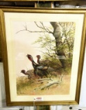 Lot # 4893 - Framed print of Turkeys by Guy Coheleach signed lower left (32” x 41”)
