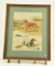 Lot # 4043 - Print w/ hunting related scenes by James P. Fisher. Depicts a golden retriever, a