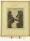 Lot # 4442 - “Evening” etching of waterfowl by Frank W. Benson. Has old label on reverse. Has