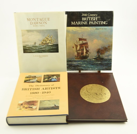 Lot # 4059 - (4) Art & collecting related books to include “Montague Dawson R.S.M.A.” by L.G.G.