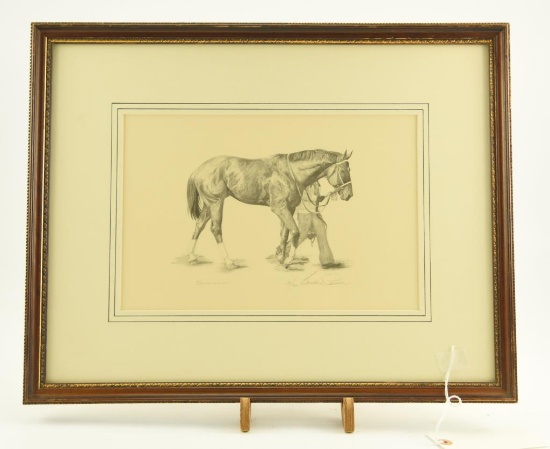 Lot # 4068 - Limited edition “Secretariat” print by Gordon Power. Signed in pencil and numbered