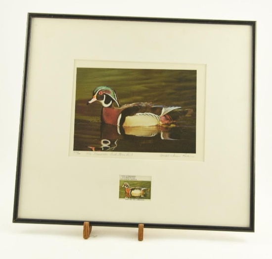 Lot # 4112 - Limited edition 1976 Mississippi Duck Stamp Print by Carrol and Gwen Perkins. Pencil