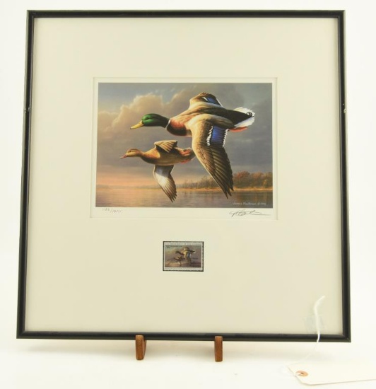 Lot # 4118 - 1995-1996 Federal duck stamp print of Mallards by James Hautman. Comes with stamp