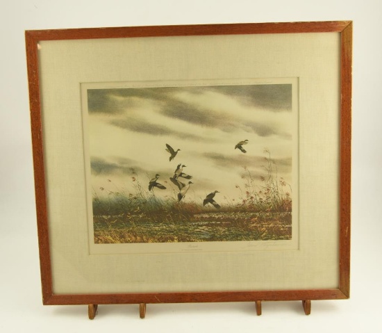 Lot # 4124 - “Pintails” print by David Hagerbaumer. Signed in pencil. Published in 1967 by Frost