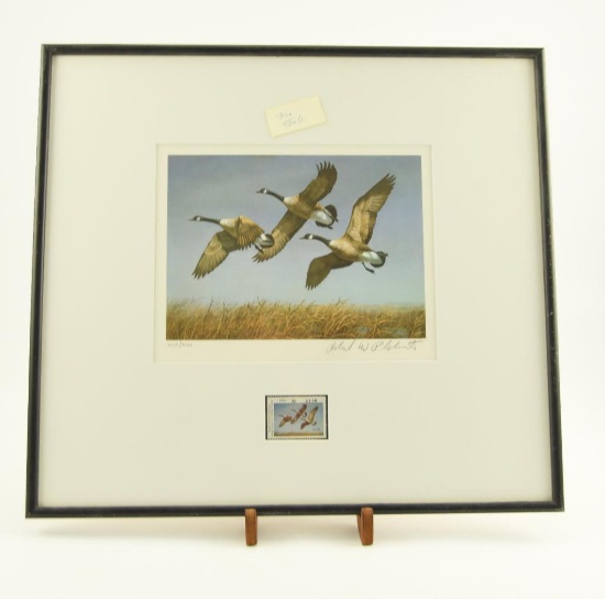 Lot # 4167 - Limited edition 1982 North Dakota Resident Small Game & Habitat Stamp by Richard W