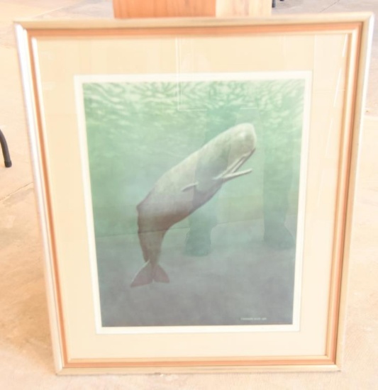 Lot # 4169 - Limited edition “Sperm Whale” print by Richard Ellis. Signed and numbered. Number