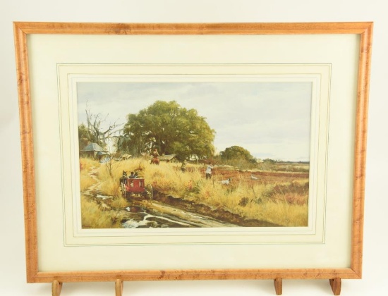 Lot # 4191 - Hunting scene print by Ogden W. Pleissner. Has been professionally framed and