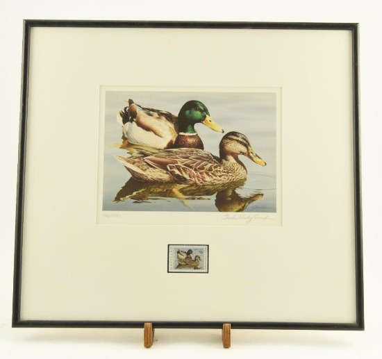 Lot # 4212 - Limited edition 1995-1996 Maryland Duck Stamp print by Charles Wesley Shaub. Pencil