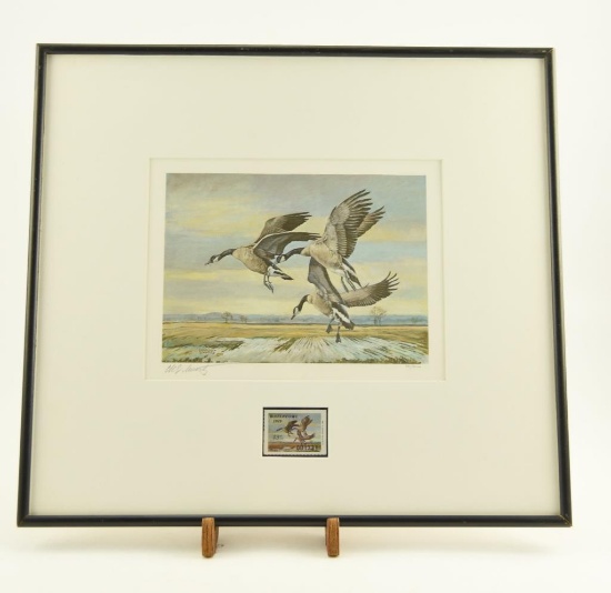 Lot # 4215 - Limited edition 1979 Missouri Waterfowl Stamp print titled “Canada Geese” by Charles