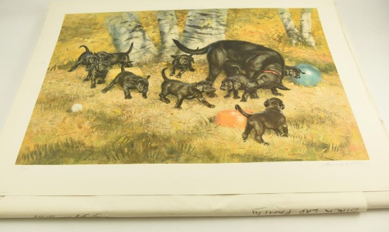 Lot # 4216 - Approximately (53) “Black Lab Family” limited edition prints by Robert Abbett.