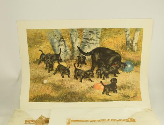 Lot # 4228 - Approximately (100) “Black Lab Family” limited edition prints by Robert Abbett.