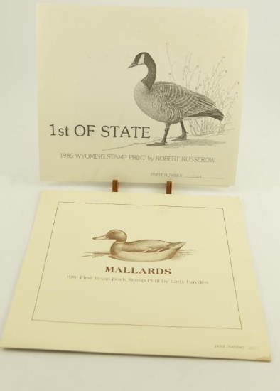 Lot # 4236 - (2) Limited edition 1st of State Duck Stamp prints to include 1981 Texas titled “M