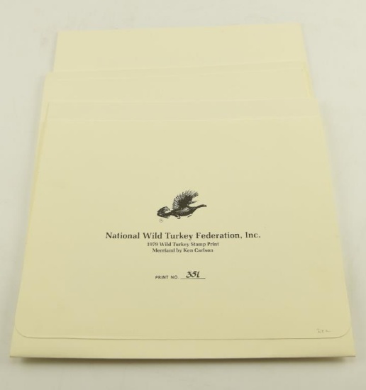 Lot # 4245 - (6) Limited edition 1979 Stamp prints by National Wild Turkey Federation Inc. Wild