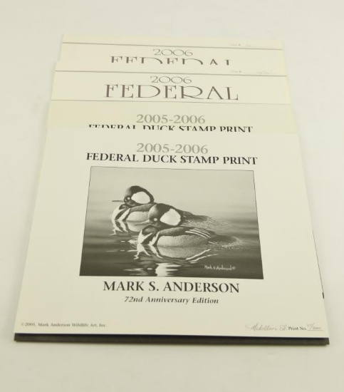 Lot # 4257 - (4) Limited edition Duck Stamp prints to include (2) 2005-2006 Federal Duck Stamp