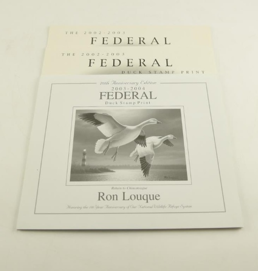 Lot # 4258 - (3) Limited edition Federal Duck Stamp prints to include (2) 2002-2003 prints by J