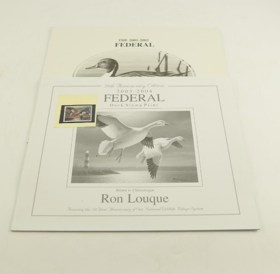 Lot # 4260 - (2) Limited edition Duck Stamp prints to include medallion edition 2001-2002 by