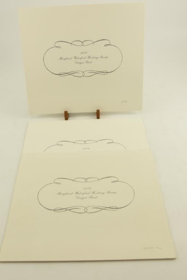 Lot # 4286 - (3) Limited edition 1979 Maryland Waterfowl Hunting Stamp Design prints by John W.