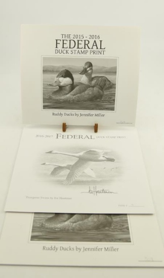 Lot # 4294 - (4) Limited edition Federal Duck Stamp prints to include (2) 2015-2016 titled “Ruddy"