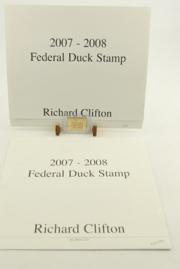 Lot # 4299 - (2) Limited edition 2007-2008 Federal Duck Stamp prints by Richard Clifton one of