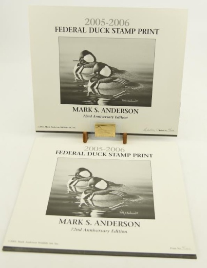 Lot # 4302 - (2) Limited edition 2005-2006 Federal Duck Stamp prints by Mark S. Anderson to