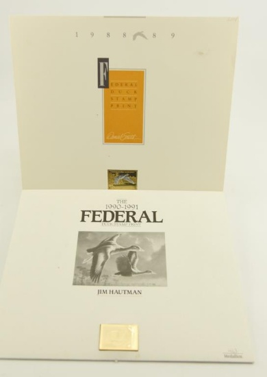 Lot # 4313 - (2) Limited edition medallion edition Federal Duck Stamp prints to include 1990-1991