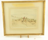 Lot # 4071 - Limited edition colored etching by Tom Carr titled “On the Hills”. Signed in pencil