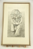 Lot # 4079 - J. Sharkey Thomas engraving of tiger which was published by Pepper House Fine Arts