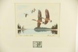 Lot # 4092 - Limited edition 1975-1976 Migratory Waterfowl Stamp print titled “Warehouse Creek”