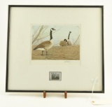 Lot # 4095 - 1st of State 1985 Wyoming Stamp Print by Robert Kusserow. Pencil signed & numbered.