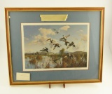 Lot # 4121 - “Back Bay Mallards” print by David A Maass. Published jointly in 1973 by Wild Wings