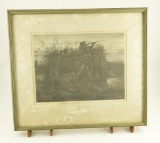 Lot # 4125 - “Duck Blind, Bayou Club” by print by Walter Dubois Richards. Signed and numbered in