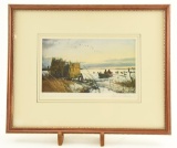 Lot # 4127 - Pencil signed print of duck hunting scene by Ogden W. Pleissner. Has been