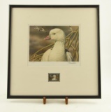 Lot # 4128 - “2006 Federal Waterfowl Stamp & Print titled Ross’ Goose” by Sherrie Russel Meline.