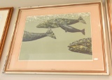 Lot # 4172 - Artist’s proof of whales by Richard Ellis. Signed in pencil Has been professionally