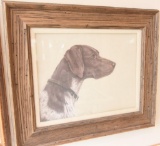 Lot # 4186 - Pastel portrait of very attractive pointer dog signed by artist Sally Martyn Lacy.