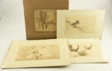 Lot # 4195 - (4) Etchings of animals by Sandy Scott to include artist’s proof “Hen & Rooster”,