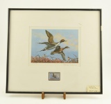Lot # 4211 - Limited edition  1980-1981 Oklahoma Duck Stamp print titled “Pintails” by Pat Sawyer.