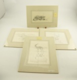 Lot # 4240 - (4) pencil drawings by Larry Norton of wildlife. Each is signed and dated. One has