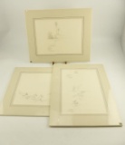 Lot # 4241 - (3) pencil drawings by Larry Norton of wildlife. Each is signed and dated. One has