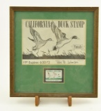 Lot # 4331 - Limited edition 1972 California Duck Stamp “Pintails” print by Paul B. Johnson.
