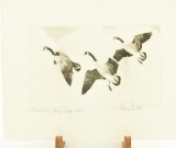 Lot # 4340 - 1936 Federal Duck Stamp print by Richard E. Bishop. Signed in pencil. Measures