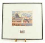 Lot # 4355 - Limited edition 1986 Utah State Duck Stamp print by Leon Parson. Signed and