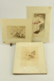 Lot # 4365 - (3) Etchings by Sandy Scott to include “Siamese” artist’s proof, “Harvest” which